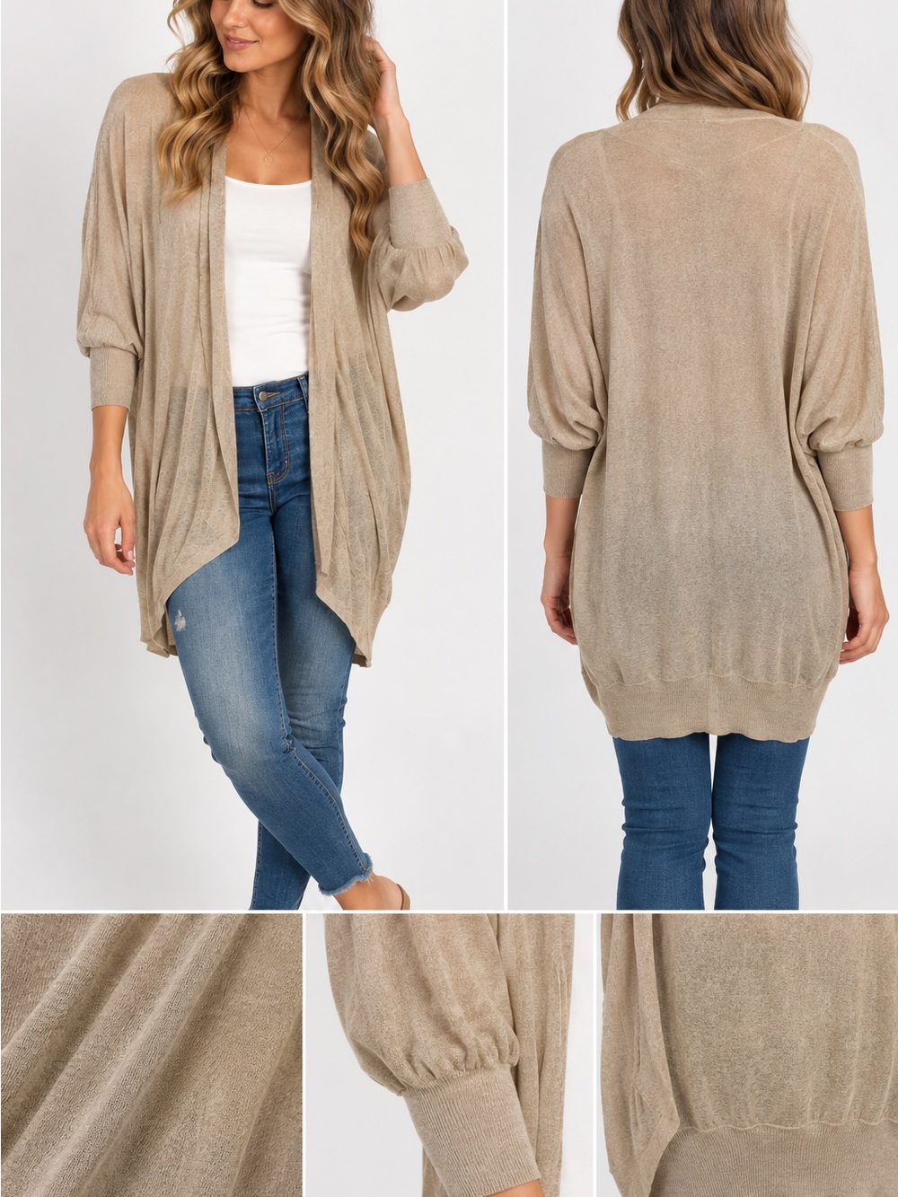 Mossimo Supply Co. Open-Front Draped Cardigan - Taupe